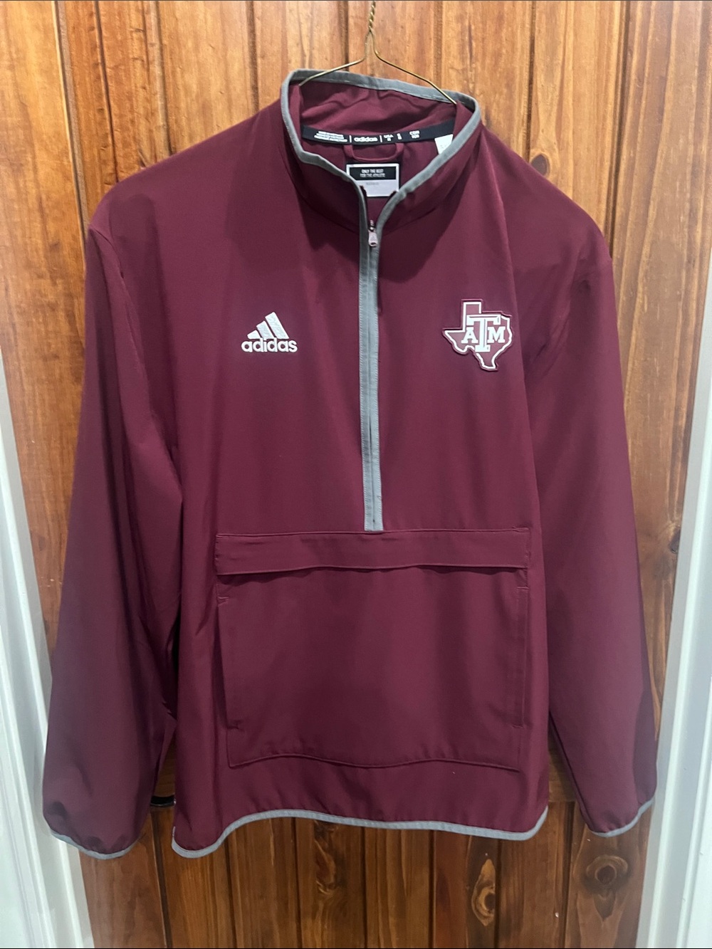 adidas Maroon & Gray Texas A&M Quarter-Zip Windbreaker